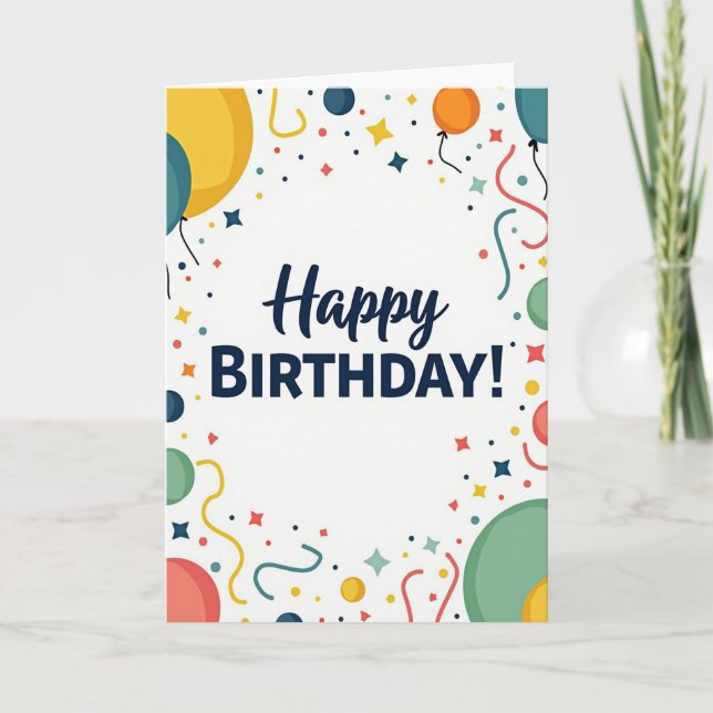 Carte de vœux d'anniversaire vibrante Pop (Devant)