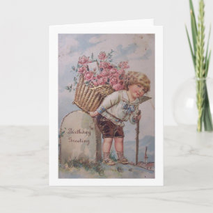 Carte de voeux d'anniversaire vintage