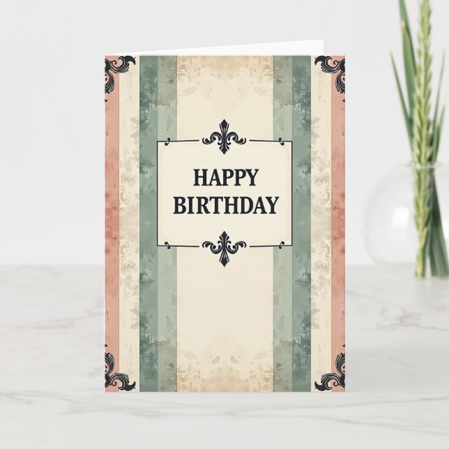Carte de Vœux d'Anniversaire Vintage (Devant)