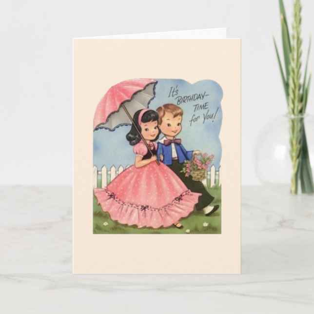 Carte de voeux d'anniversaire vintage (Devant)