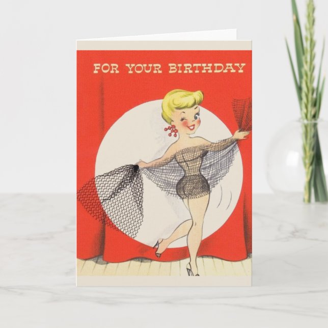 Carte de voeux d'anniversaire vintage (Devant)