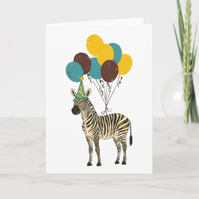 Carte de voeux d'anniversaire Zebra (Devant)