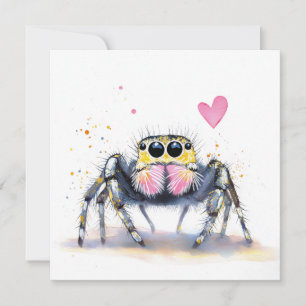 Carte de vœux d'araignée sauteuse mignonne