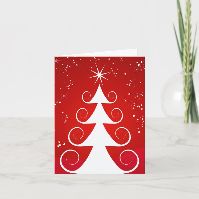 Carte de voeux d'arbre de Noël (Devant)