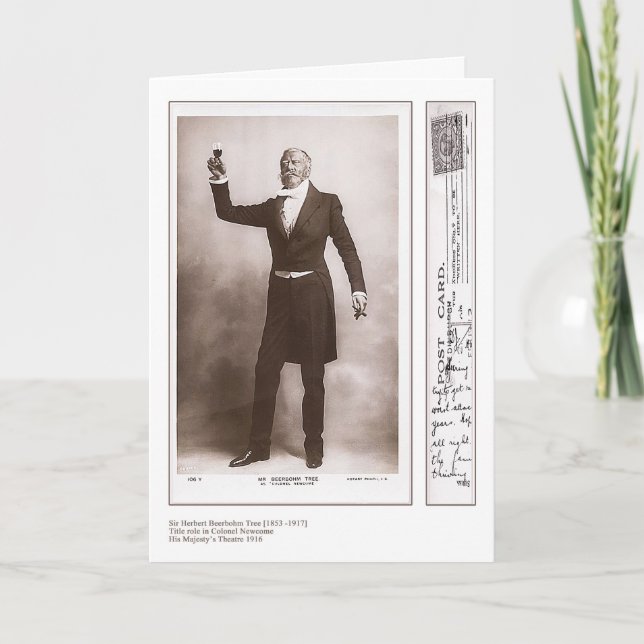 Carte de voeux d'arbre d'Herbert Beerbohm d'acteur (Devant)