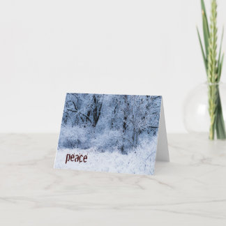 Carte de voeux d'arbres de neige de Noël ("paix")