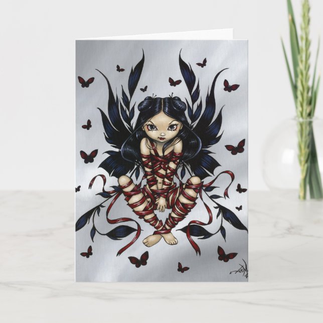 Carte de voeux "Dark Ribbon Fairy" (Devant)