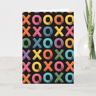 Carte de vœux d'art abstrait vibrant Xo