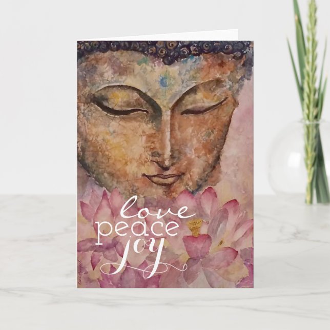 Carte de voeux d'art d'aquarelle de Bouddha de (Devant)
