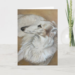 Carte de vœux d'art de chien Borzoï