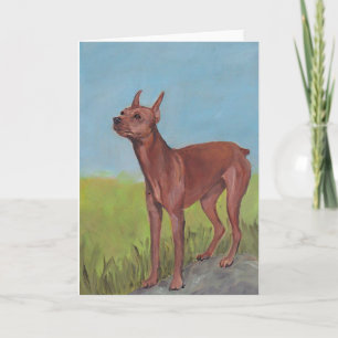 Carte de voeux d'art de chien de Pinscher