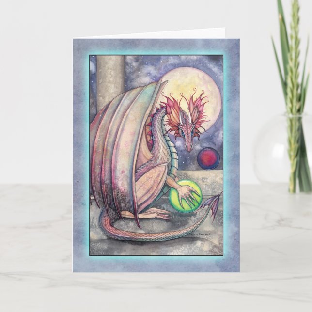 Carte de vœux d'art fantastique de Dragon's Perch (Devant)