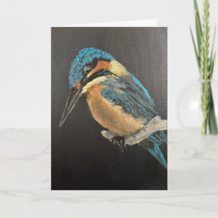 Carte de vœux d'art fin avec martin-pêcheur