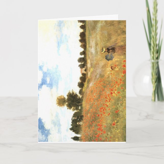 Carte de vœux d'art fin, "Champ de Coquelicots", M (Devant)
