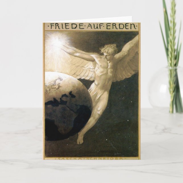 Carte de vœux d'art fin Paix sur Terre (Devant)