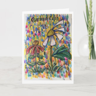 Carte de vœux d'art floral Jardin de Couleur