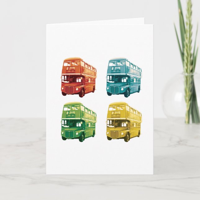 Carte de voeux d'autobus de Londres (Devant)