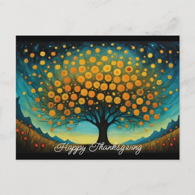Carte de vœux d'automne de la fête de Thanksgiving (Devant)
