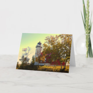 Carte de voeux d'automne Eagle Harbour Lighthouse