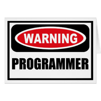 Carte de voeux d'avertissement de PROGRAMMEUR