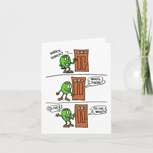 Carte de vœux de anniversaire Knock Knock Olive Yo (Devant)