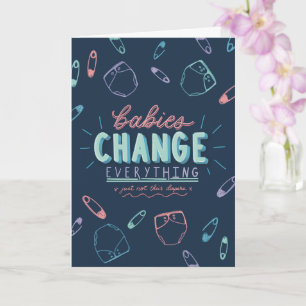 Carte de voeux de Baby shower amusant