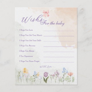 Carte de vœux de baby shower aquarelle florale ave
