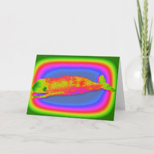 carte de voeux de baleine psychédélique