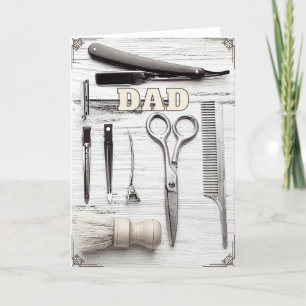 Carte de vœux de barbier pour la fête des pères an
