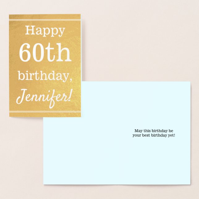 Carte de voeux de base Gold Foil 60e anniversaire (Affichage)
