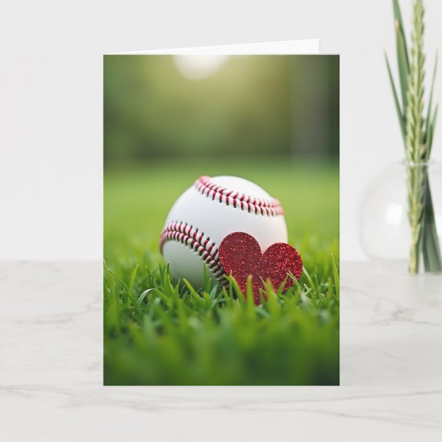 Carte de vœux de baseball d'amour sincère (Devant)