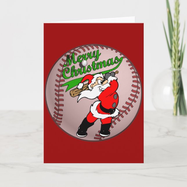Carte de voeux de baseball Père Noël Christmas 2 (Devant)