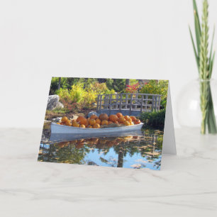 Carte de voeux de bateau Citrouille Thanksgiving