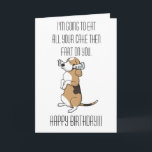 Carte de voeux de beagle<br><div class="desc">Ajoutez vos mots faits sur commande à cette conception en utilisant les boîtes "éditent ce modèle de conception" du côté droit de l'article, ou cliquent sur la "personnaliser bleue il" bouton pour arranger le texte, changent les polices et les couleurs et pour ajouter également des informations supplémentaires ou des images...</div>