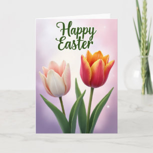 Carte de vœux de beauté de tulipe de printemps