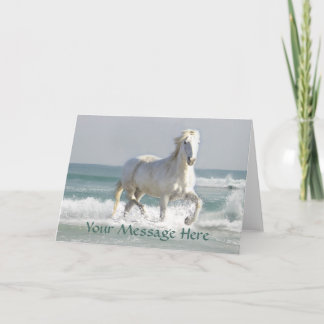 Carte de voeux de beauté d'océan de cheval