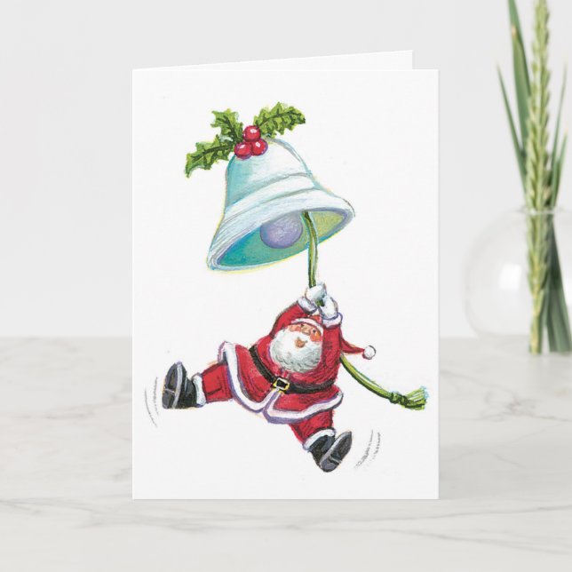 Carte de voeux de Bell du père noël et de Noël (Devant)