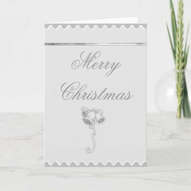 Carte de voeux de Bells argentées de Joyeux Noël (Devant)