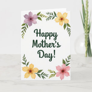 Carte de vœux de bénédiction à couronne florale