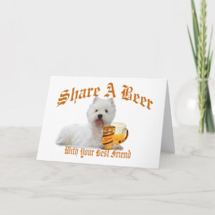 Carte de voeux de bière Westie Shares
