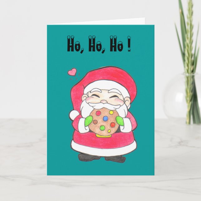 Carte de voeux de biscuits d'amours de Père Noël (Devant)