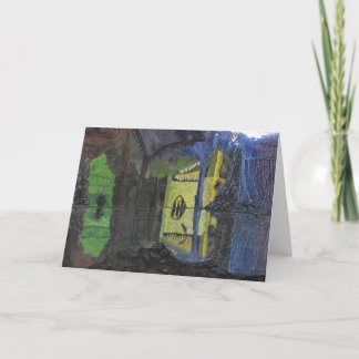 Carte de voeux de blanc de caverne de Troll