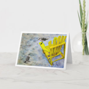 Carte de voeux de blanc de chaise de plage