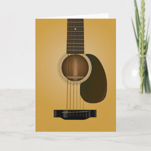 Carte de voeux de blanc de guitare acoustique