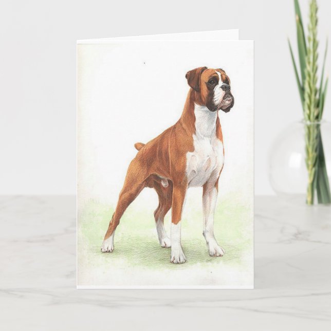 Carte de voeux de blanc de portrait de chien de (Devant)