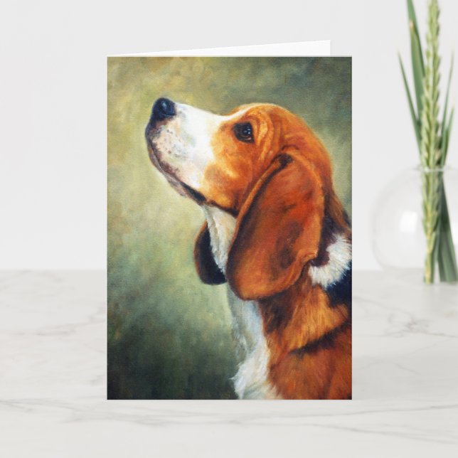 Carte de voeux de blanc de portrait de chien de (Devant)