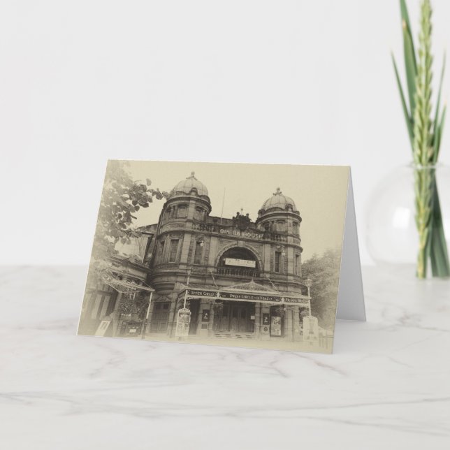 Carte de voeux de blanc de sépia de théatre de (Devant)
