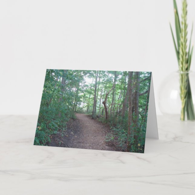 Carte de voeux de blanc de traînée de forêt (Devant)
