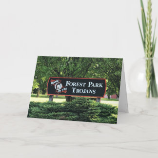 Carte de voeux de blanc d'école de Forest Park
