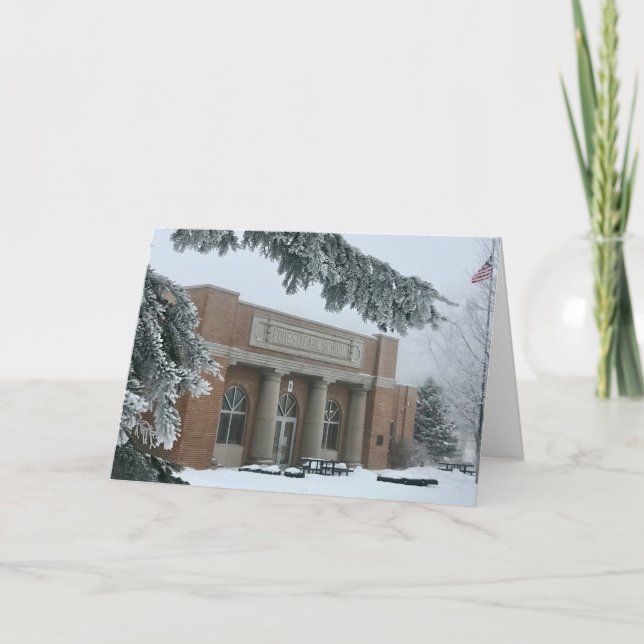 Carte de voeux de blanc d'école de Forest Park (Devant)